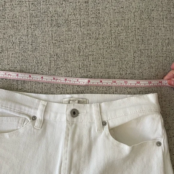 Chelsea & Violet White Denim Straight Leg Pant Size 27 Like New - Picture 7 of 8